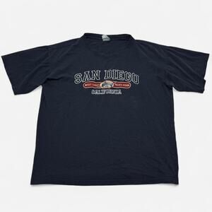 San Diego California Embroidered Graphic T-Shirt Navy Large